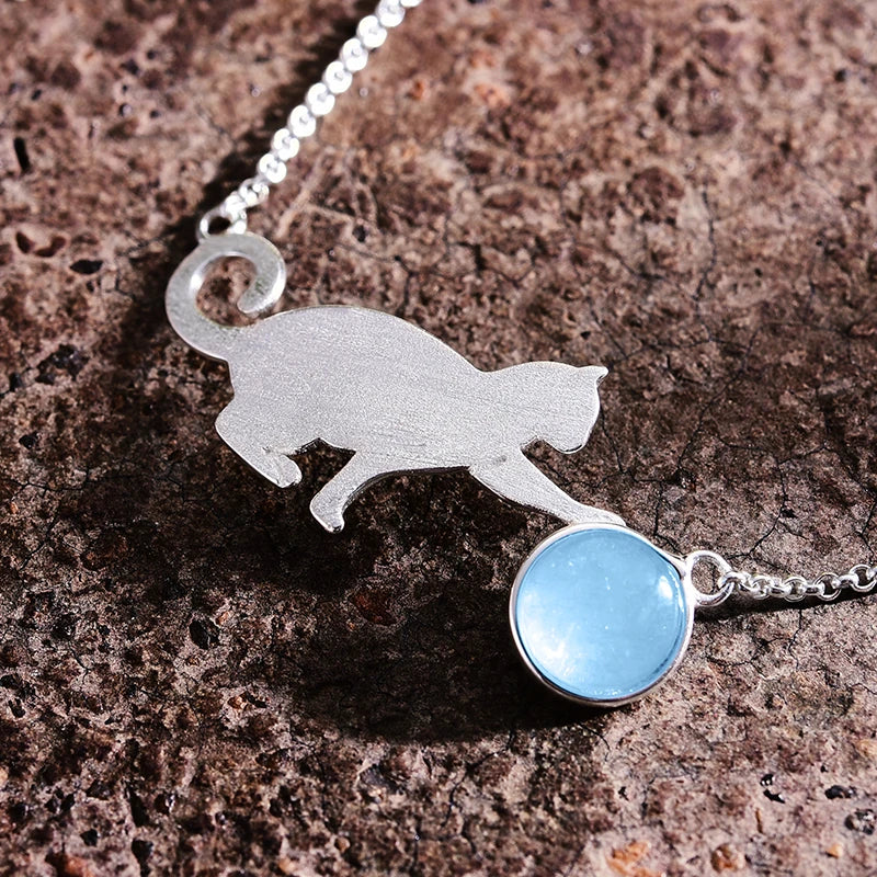 Playful Purrling Natural Gemstone Bracelet