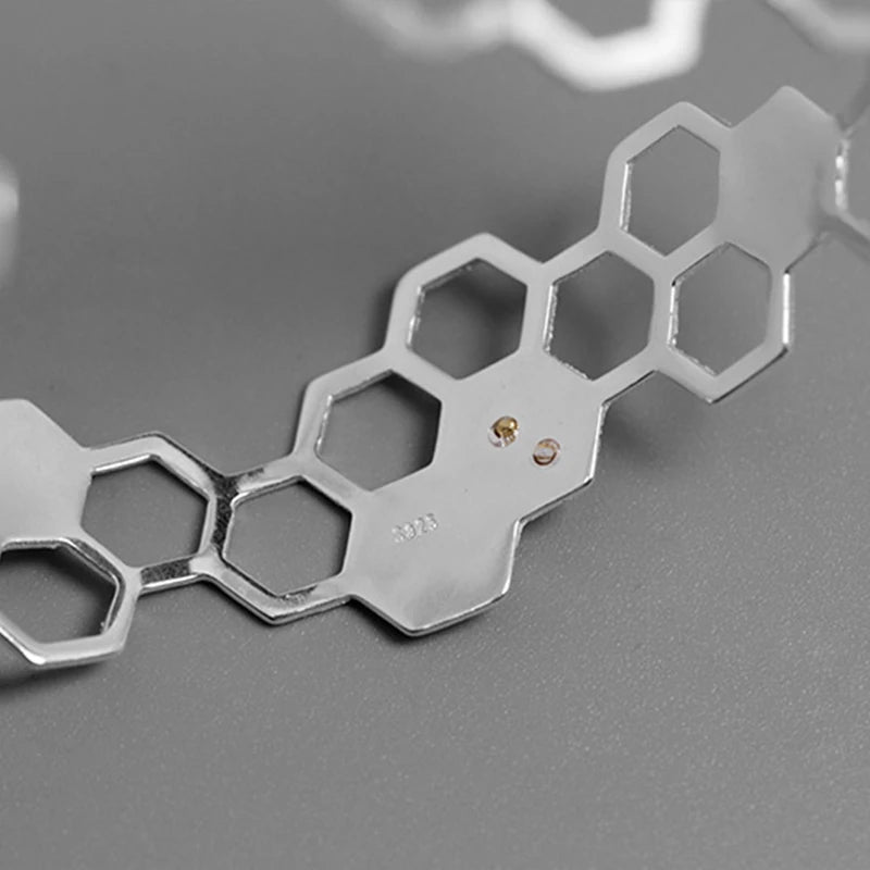 Golden Bee Honeycomb Bangle