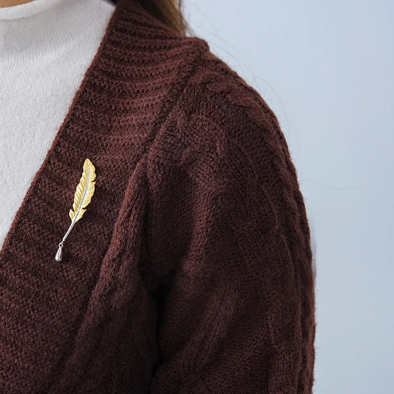 Lucky Goose Feather Brooch