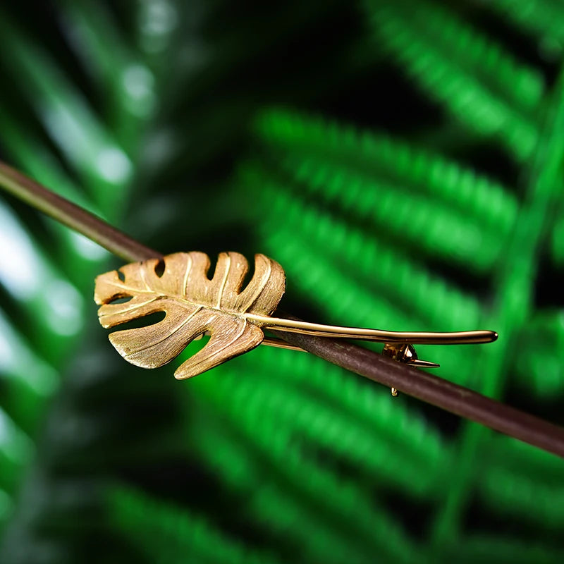 Monstera Leaf Brooch