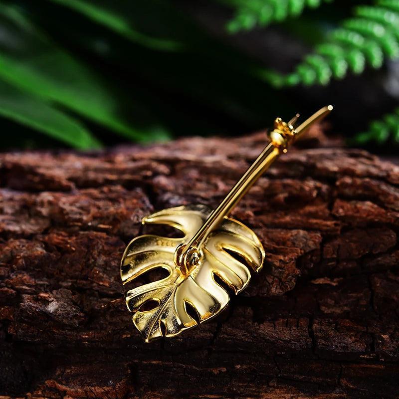 Monstera Leaf Brooch