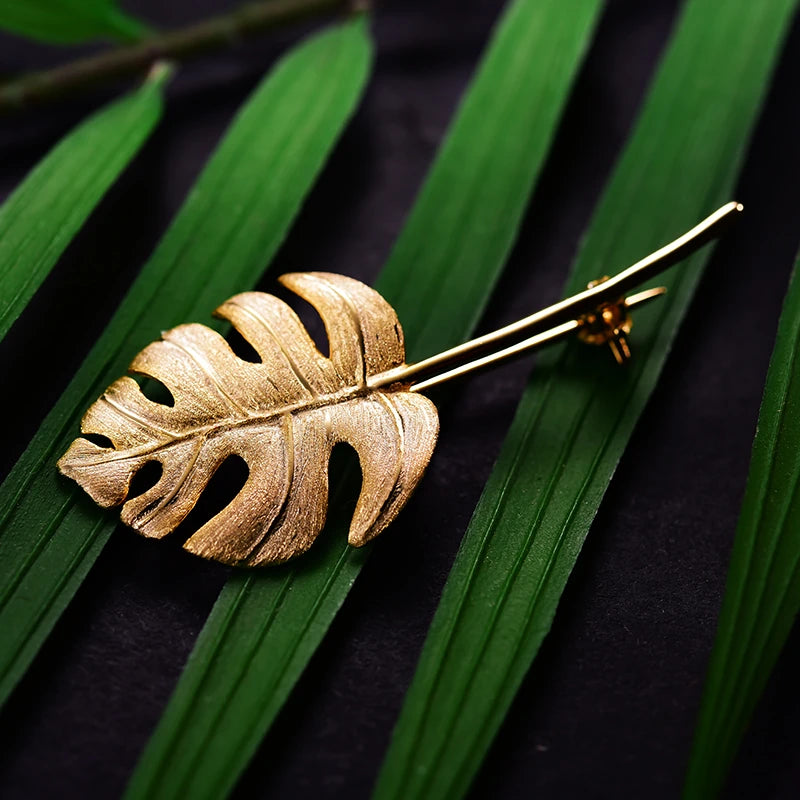 Monstera Leaf Brooch