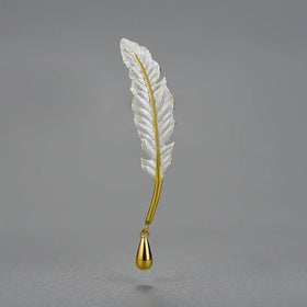 Lucky Goose Feather Brooch