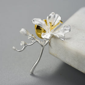 Alluring Freesia Flower Brooch