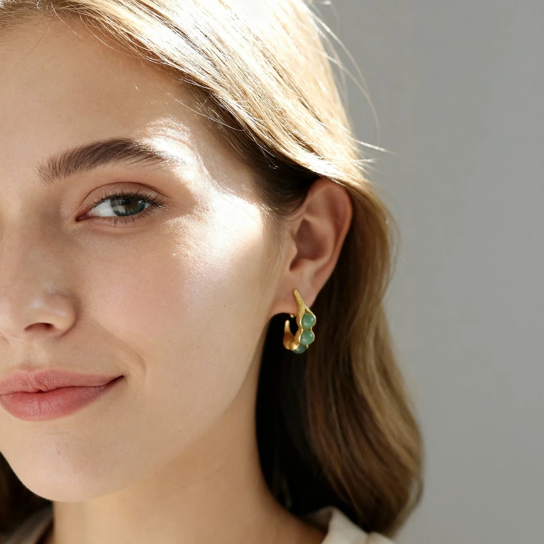 Peapod Aventurine Earrings