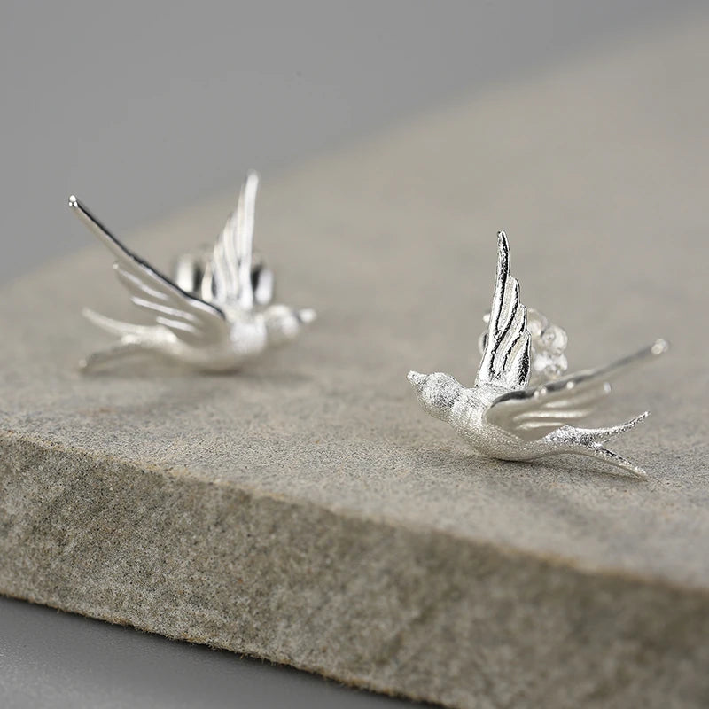 Small Flying Swallow Stud Earrings