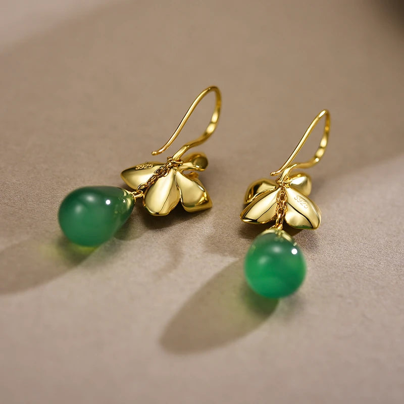 Phalaenopsis Flower Water Drop Earrings