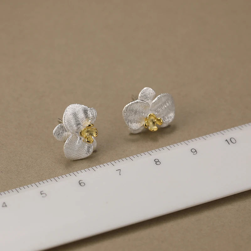 Delicate Phalaenopsis Flower Stud Earrings