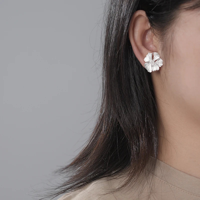 Golden Peony Stud Earrings