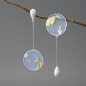 Mysteries Of The Deep Agate Drop Earrings