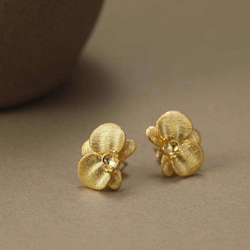 Delicate Phalaenopsis Flower Stud Earrings