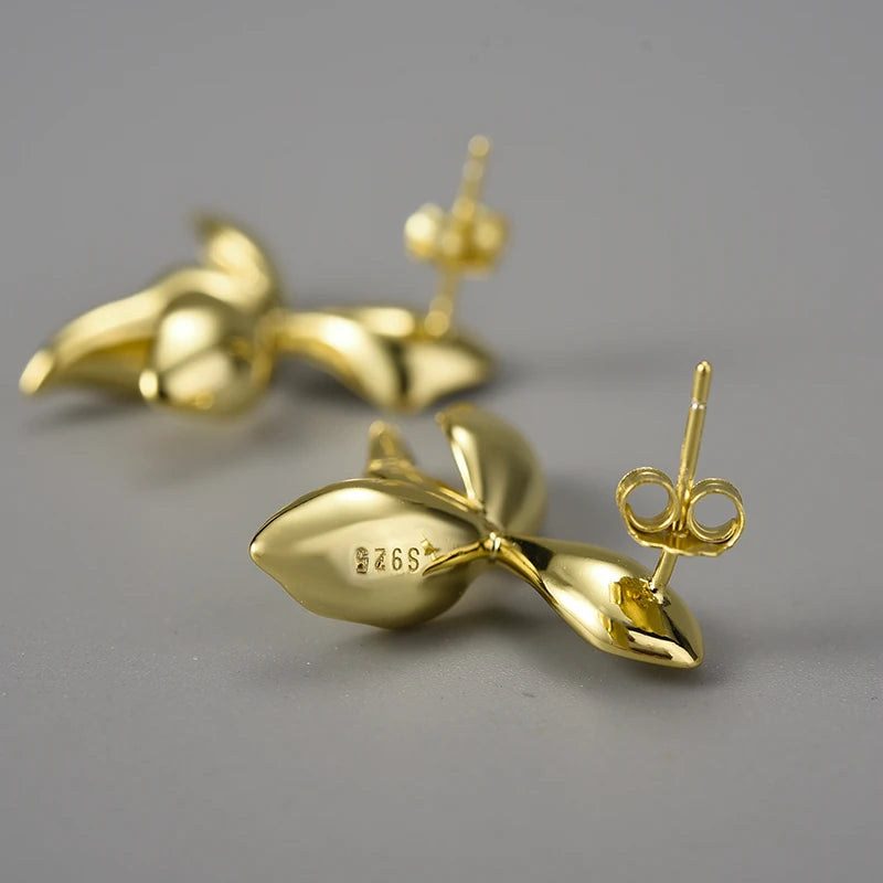 Golden Orchid Dew Drops Earrings