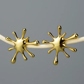 A Splash of Gold Stud Earrings