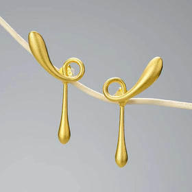 Double Sided Twist Drop Earrings