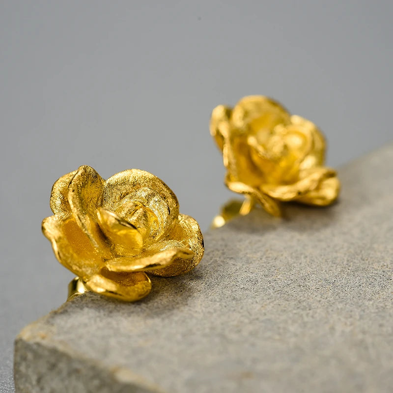 Camellia Flower Stud Earrings