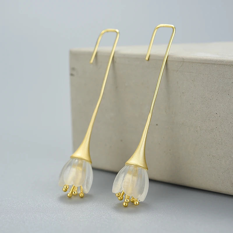 Tulip Of The Valley Long Earrings
