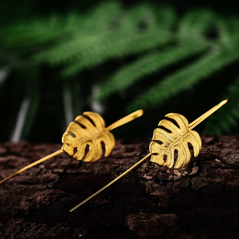 Monstera Leaf Drop Earrings