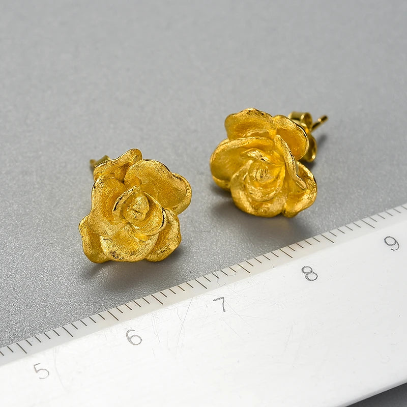 Camellia Flower Stud Earrings