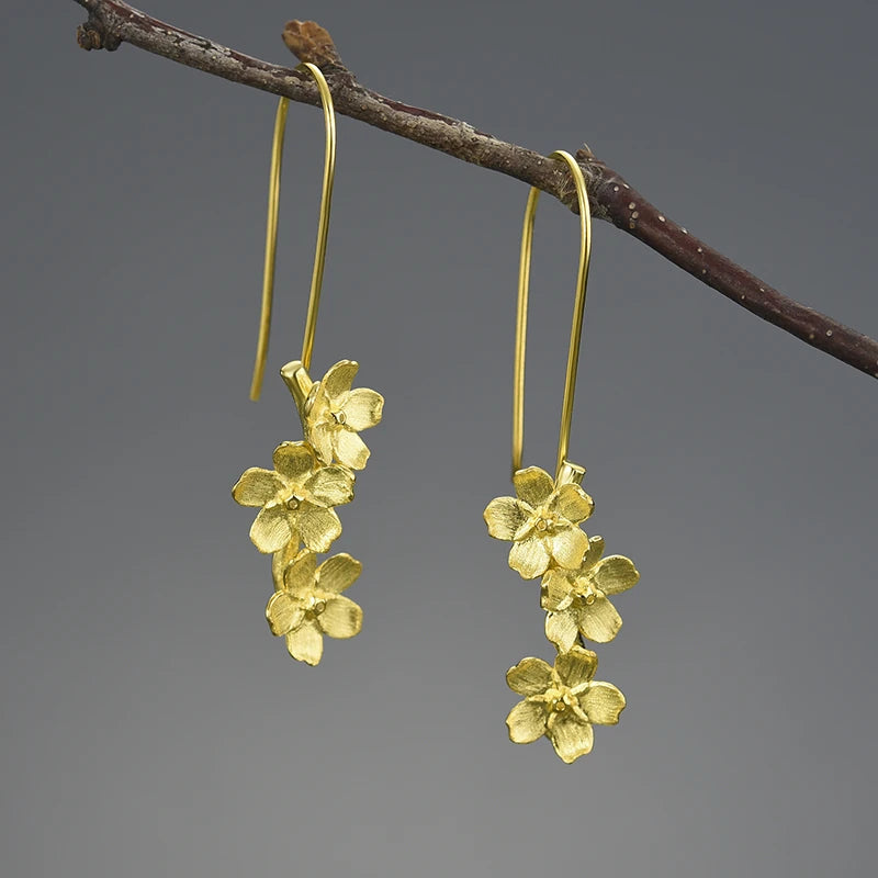 Forget Me Not Blossom Dangle Earrings
