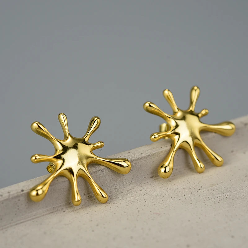 A Splash of Gold Stud Earrings