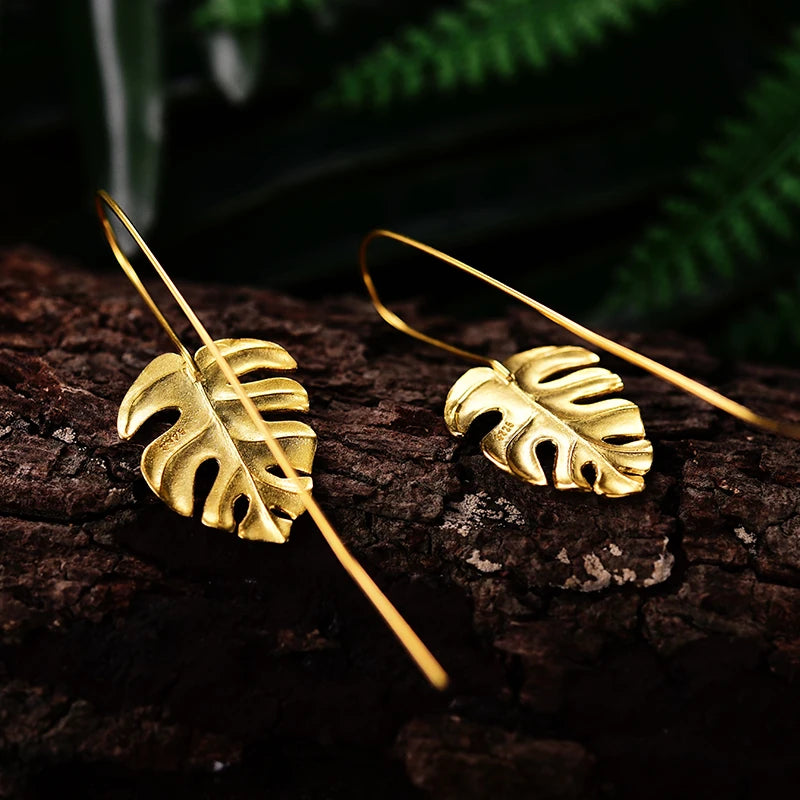 Monstera Leaf Drop Earrings
