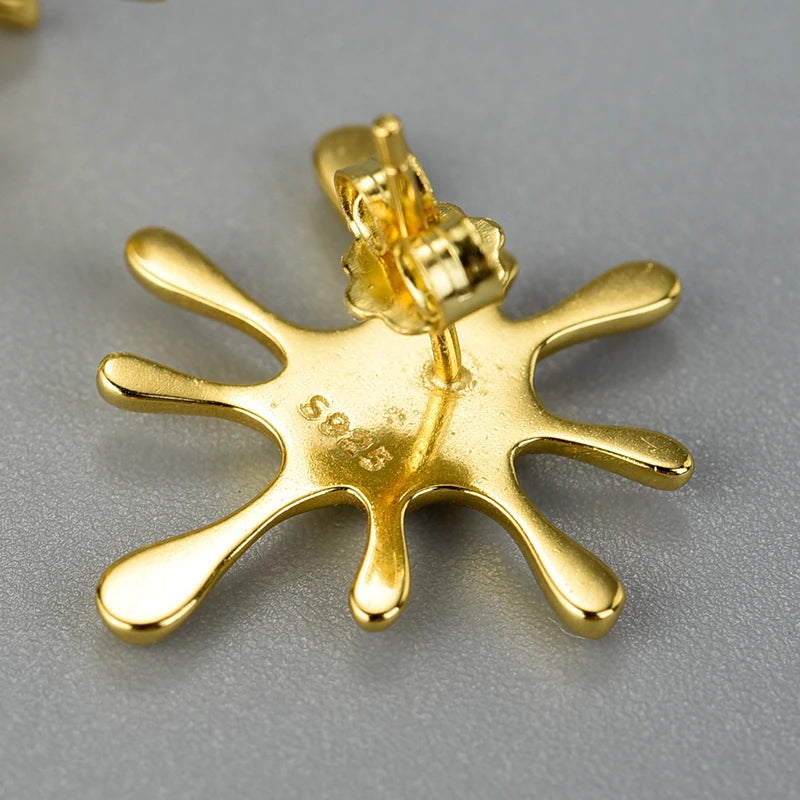 A Splash of Gold Stud Earrings