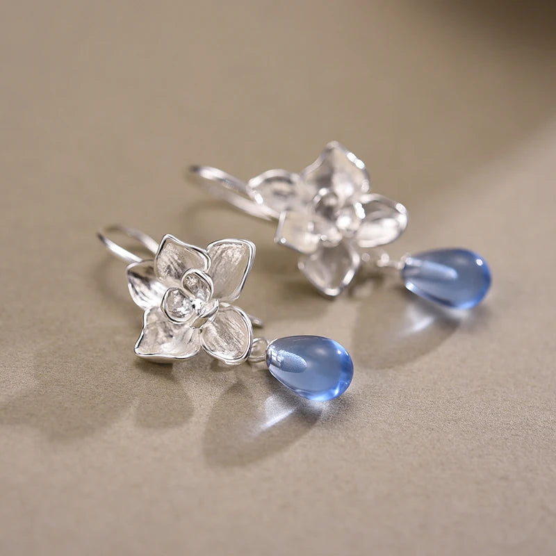 Phalaenopsis Flower Water Drop Earrings