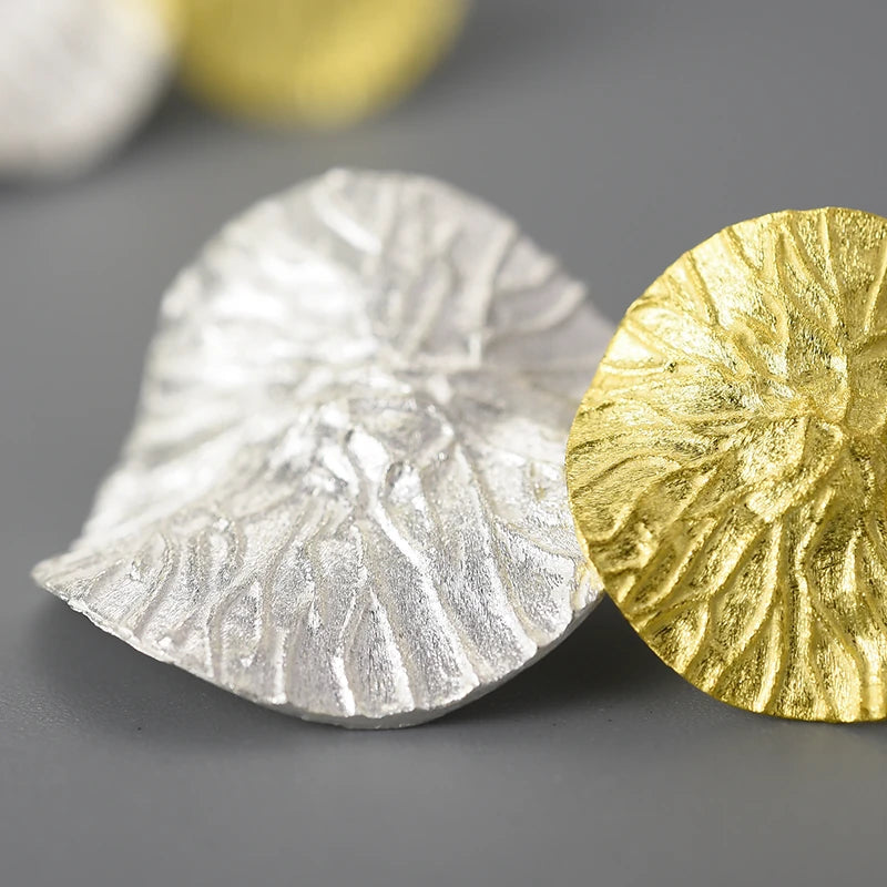 Double Lotus Leaves Drop Earrings