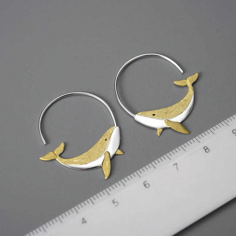 Noble Whale Dainty Earrings