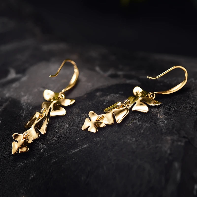 Triple Petal Drop Earrings