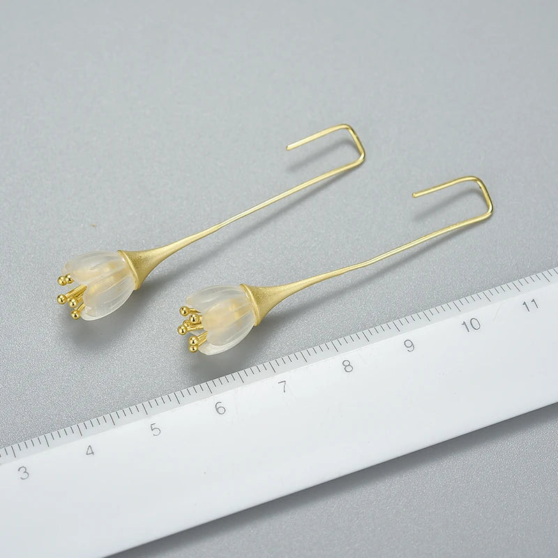 Tulip Of The Valley Long Earrings