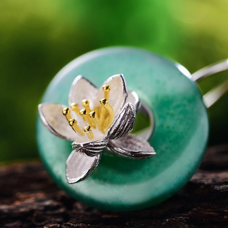 Jade Lotus Whispers Earrings