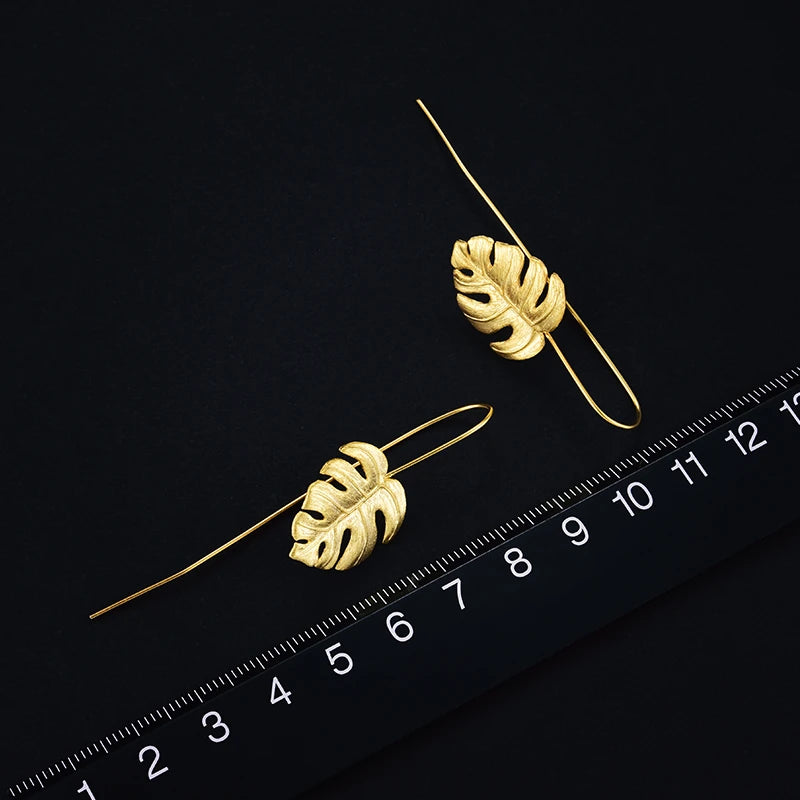 Monstera Leaf Drop Earrings