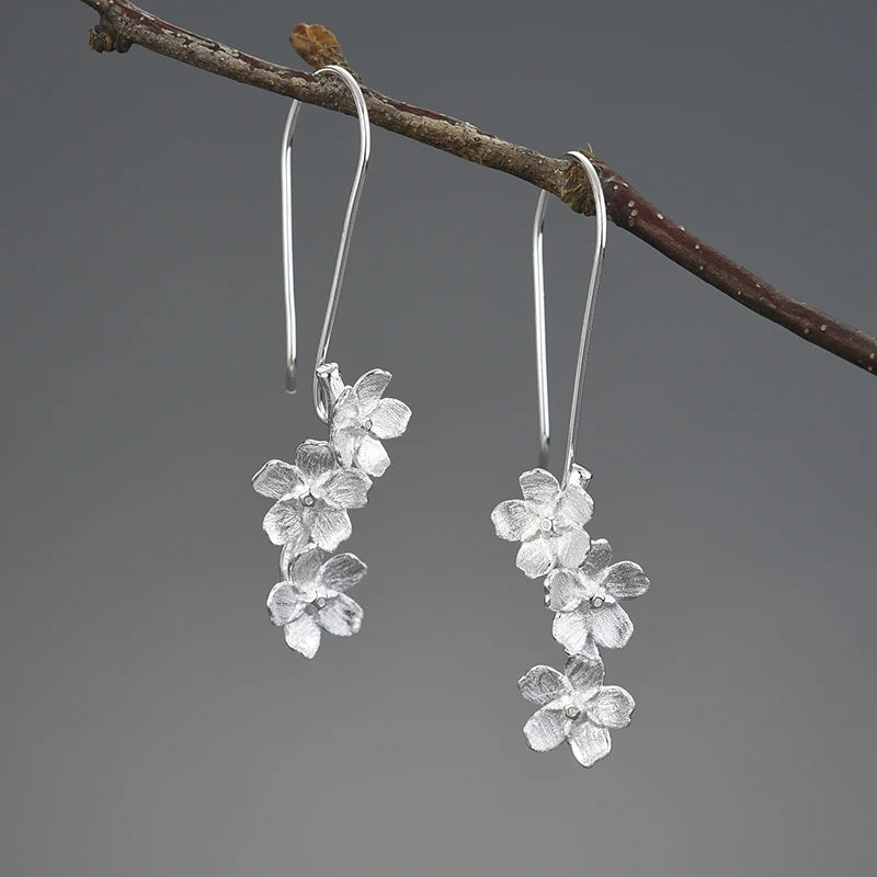 Forget Me Not Blossom Dangle Earrings