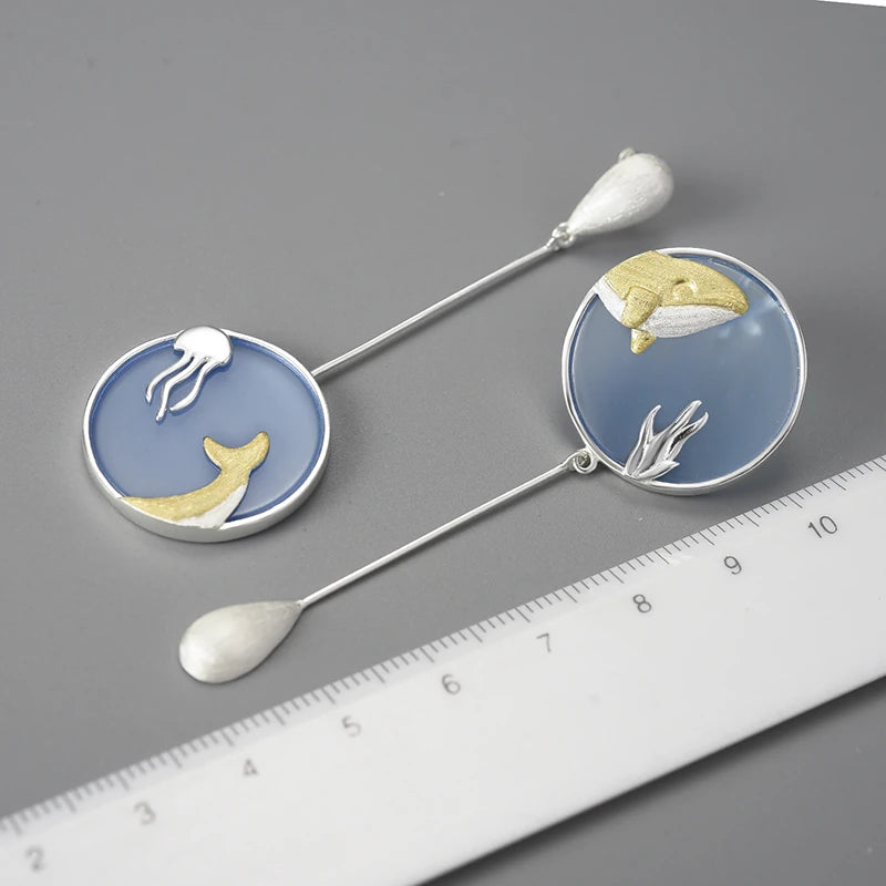 Mysteries Of The Deep Agate Drop Earrings