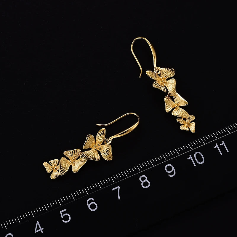 Triple Petal Drop Earrings