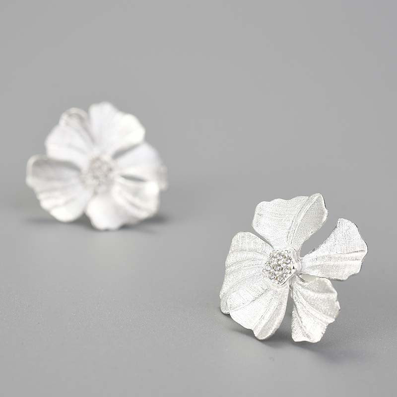 Golden Peony Stud Earrings