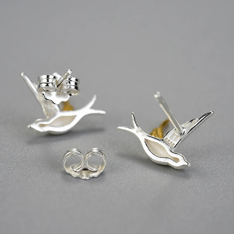 Small Flying Swallow Stud Earrings