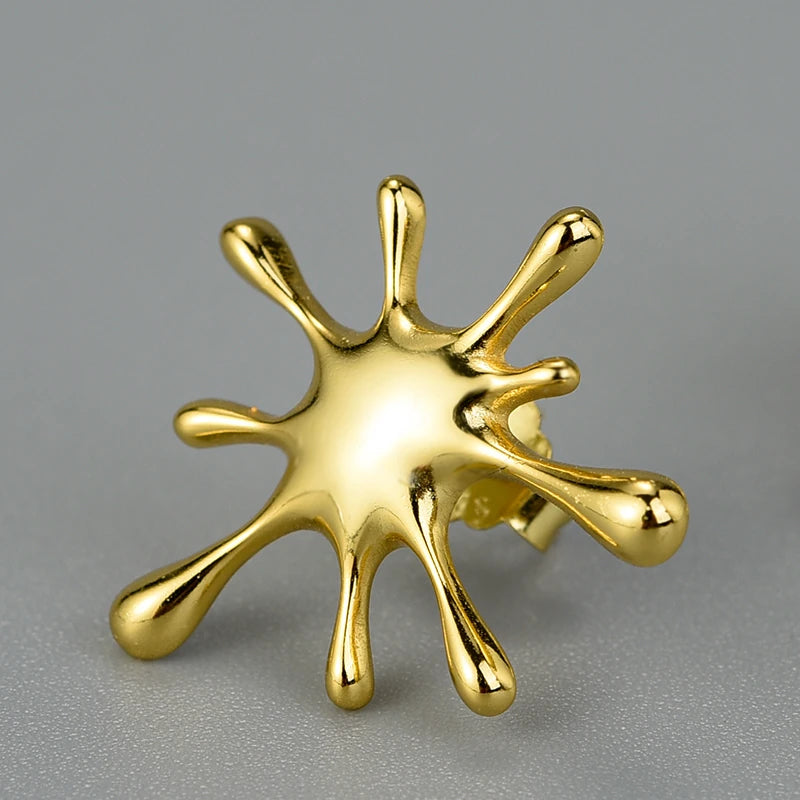 A Splash of Gold Stud Earrings