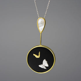 Agate Butterfly Necklace