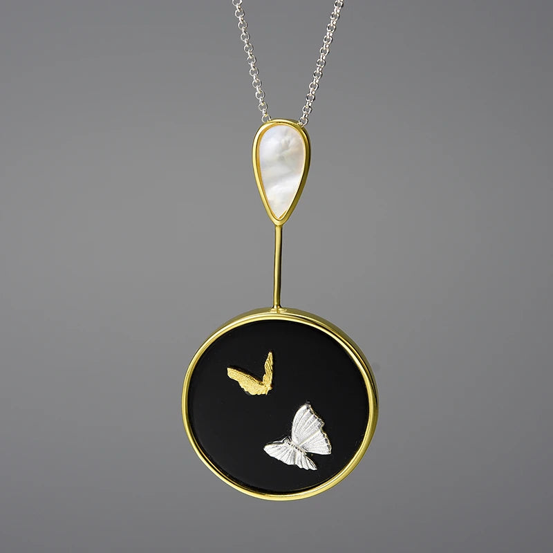 Agate Butterfly Necklace