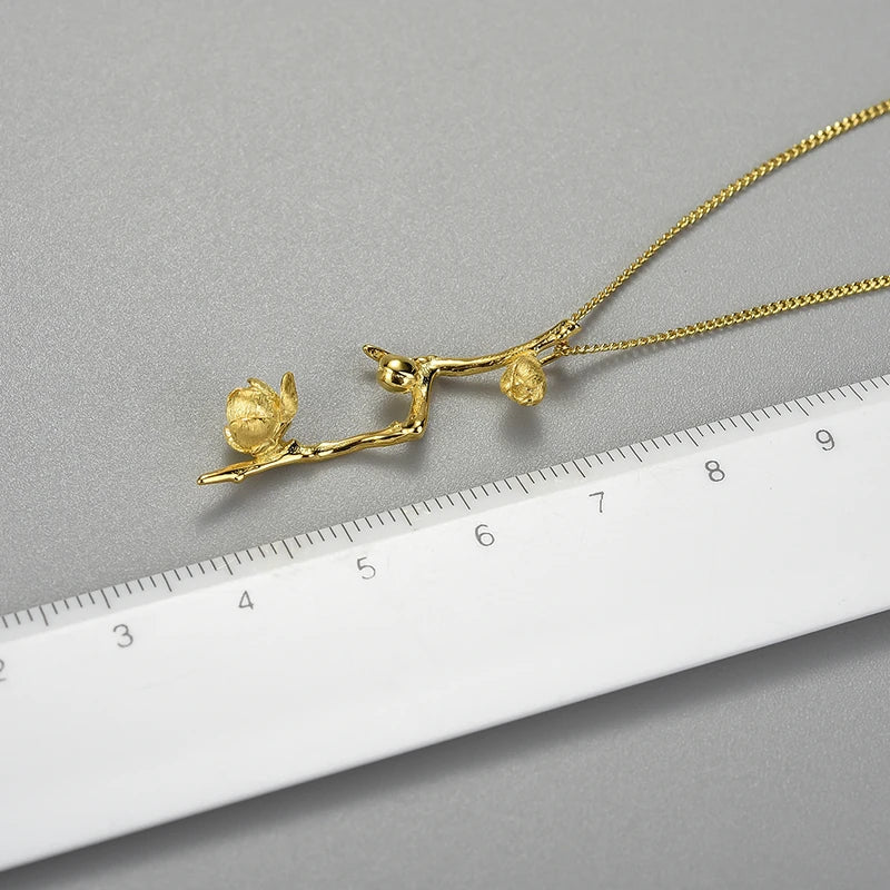Plum Buds On A Branch Necklace