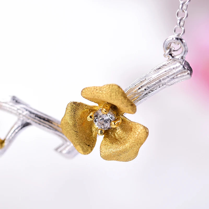 Golden Plum Bloom Necklace