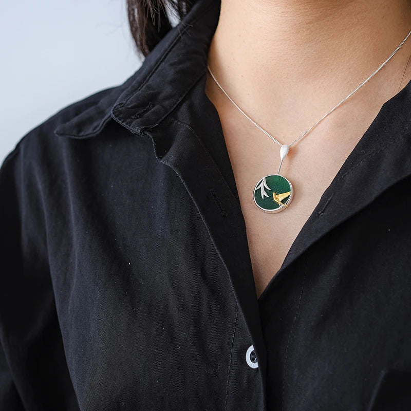 Swallow and Willow in Spring Wind Necklace