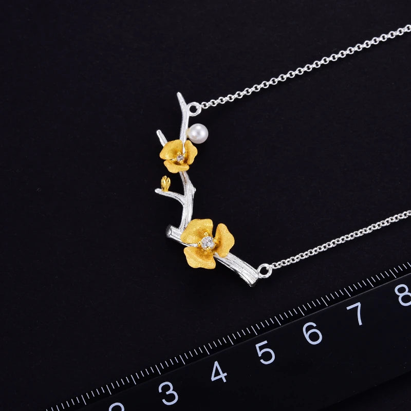 Golden Plum Bloom Necklace