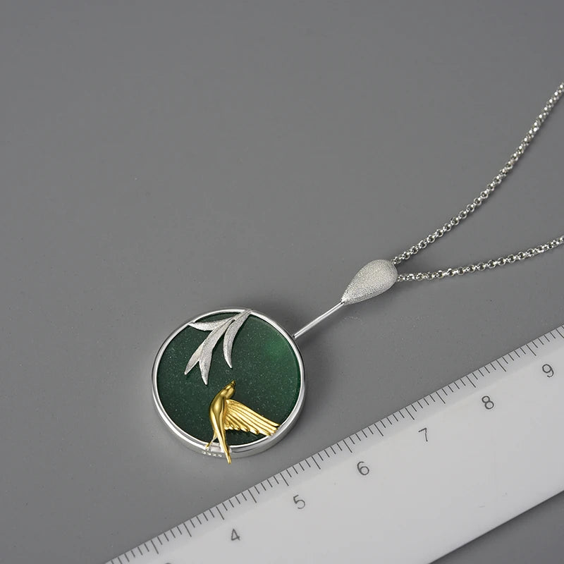 Swallow and Willow in Spring Wind Necklace