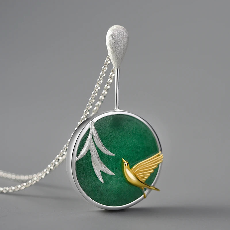 Swallow and Willow in Spring Wind Necklace