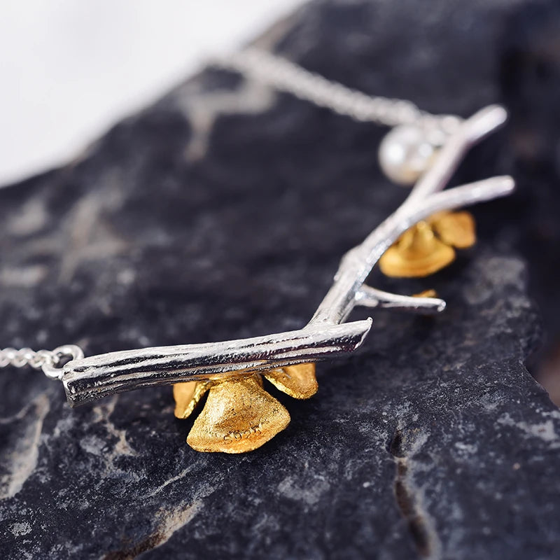 Golden Plum Bloom Necklace