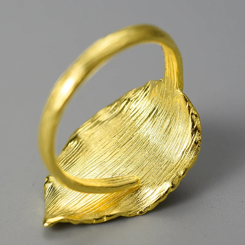 Pearl On A Leaf Ring