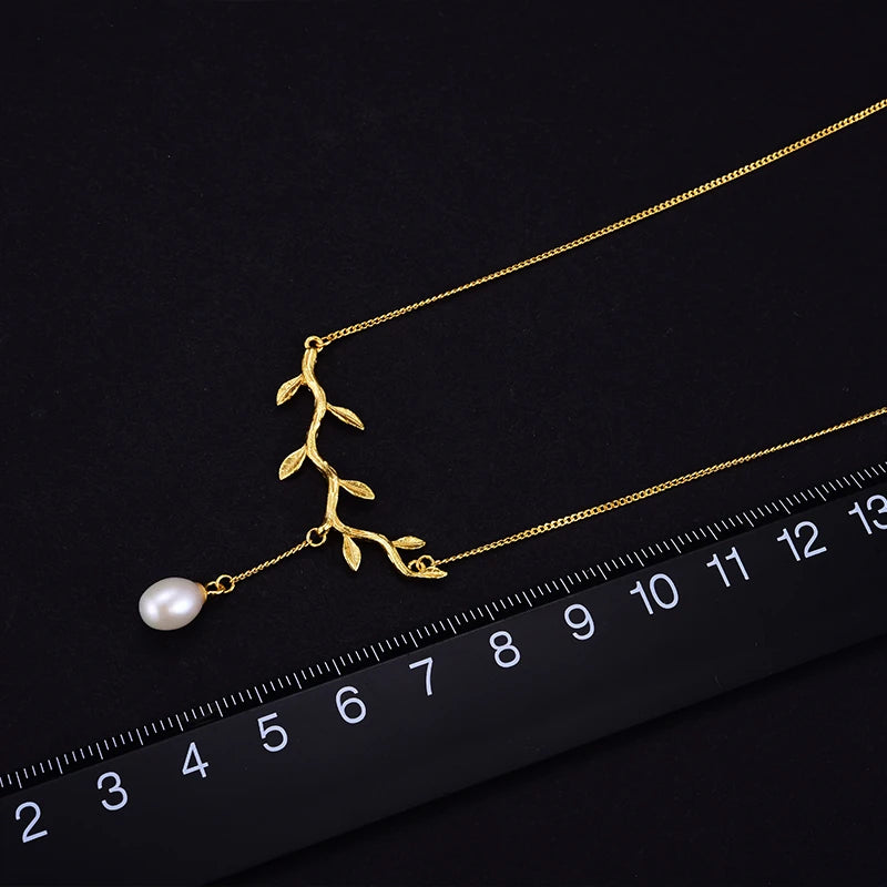 Olive Branch And Pearl Necklace